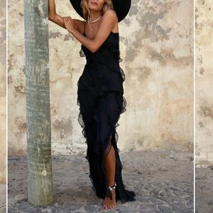 Rat & Boa Selena Black Ruffle Dress